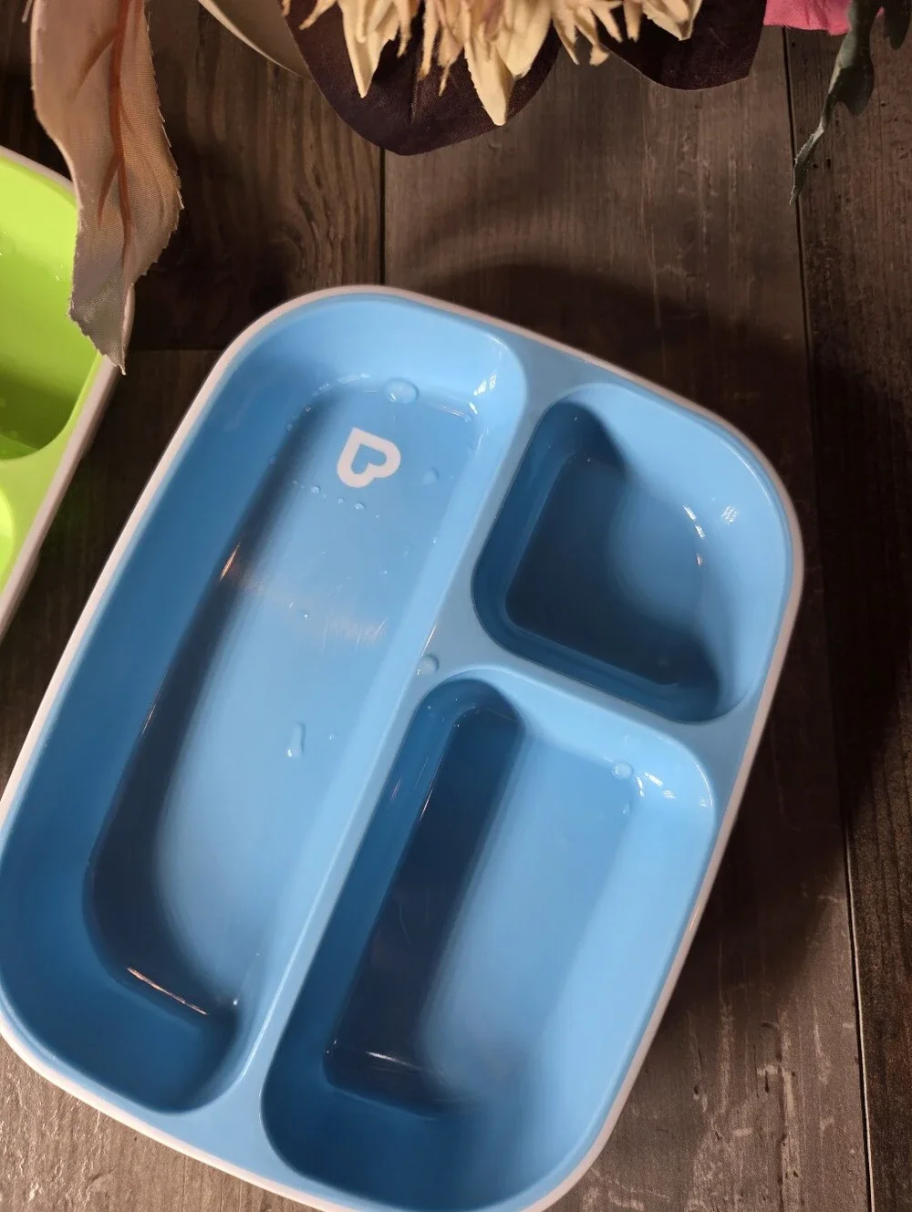 Munchkin Splash Toddler Divided Plates, Blue/Green, 2 Pack
